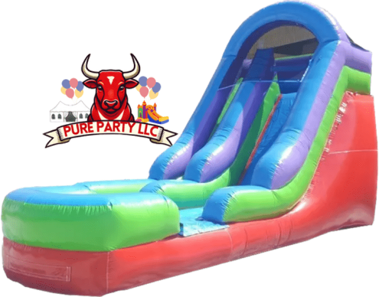 15' Retro Rainbow Inflatable Water Slide