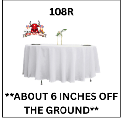 WHITE 108 ROUND TABLE LINEN