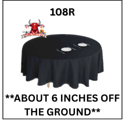 BLACK  108 ROUND TABLE LINEN