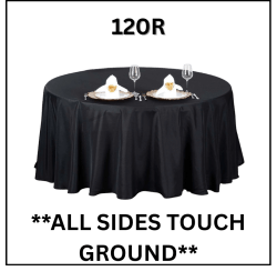BLACK 120 ROUND TABLE LINEN
