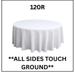 WHITE  120 ROUND TABLE LINEN