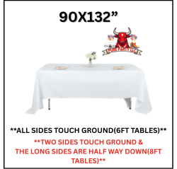 WHITE 90”X132” TABLE LINEN
