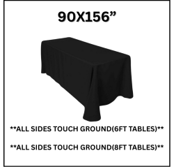BLACK  90”X156” TABLE LINEN