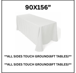WHITE 90”x156” Table Linen