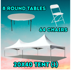 20x40 Tent / Round Tables / Chair Package