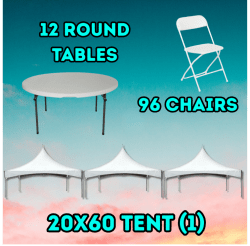 20x60 Tent / Round Table / Chair Package