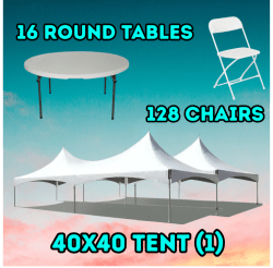 40x40 Tent / Round Table / Chair Package