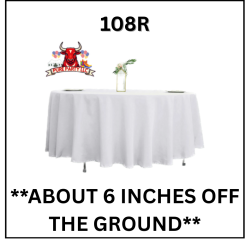 WHITE 108 ROUND TABLE LINEN