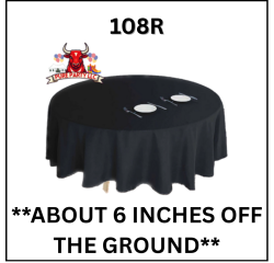BLACK  108 ROUND TABLE LINEN