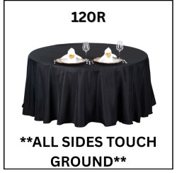 BLACK 120 ROUND TABLE LINEN