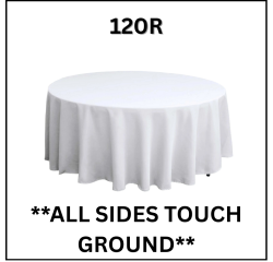 WHITE  120 ROUND TABLE LINEN