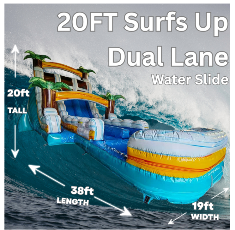 20ft Surfs Up Dual Lane Water Slide 20ft Surfs Up Dual Lane Water Slide