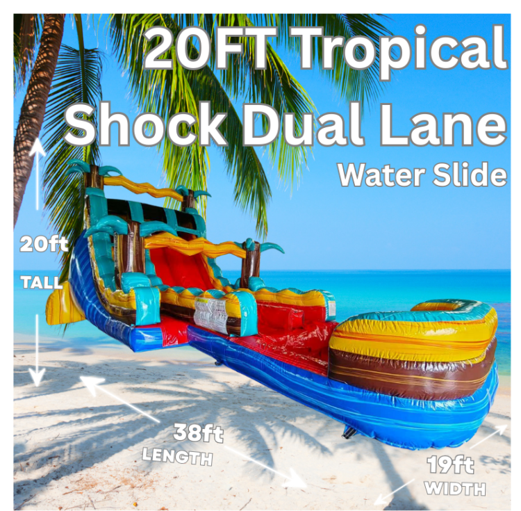 20ft Tropic Shock Dual Lane Water Slide 20ft Tropic Shock Dual Lane Water Slide