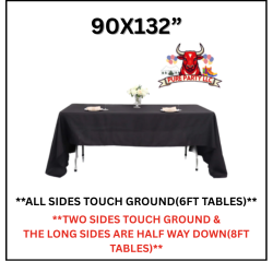 BLACK 90”X132” TABLE LINEN
