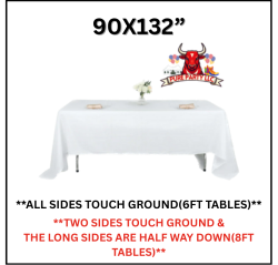 WHITE 90”X132” TABLE LINEN