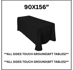 BLACK  90”X156” TABLE LINEN
