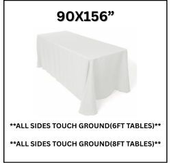 WHITE 90”x156” Table Linen