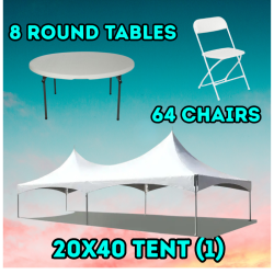 20x40 Tent / Round Tables / Chair Package 20x40 Tent / Round Tables / Chair Package