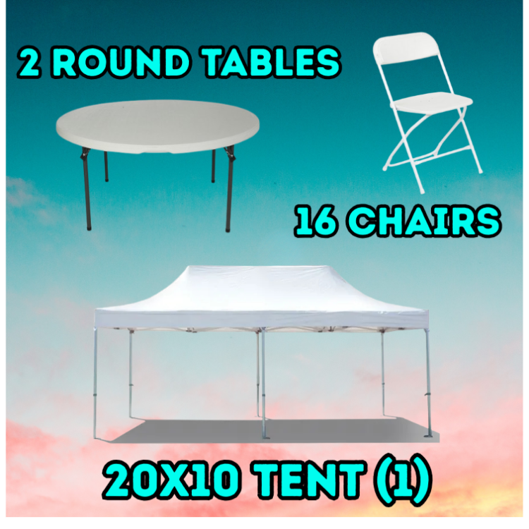 20x10 Tent / Round Table / Chair Package 20x10 Tent / Round Table / Chair Package