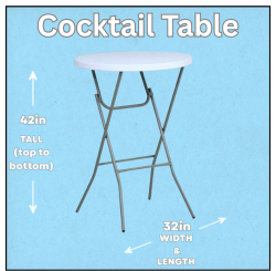 32″ Round Plastic Cocktail Bistro Table